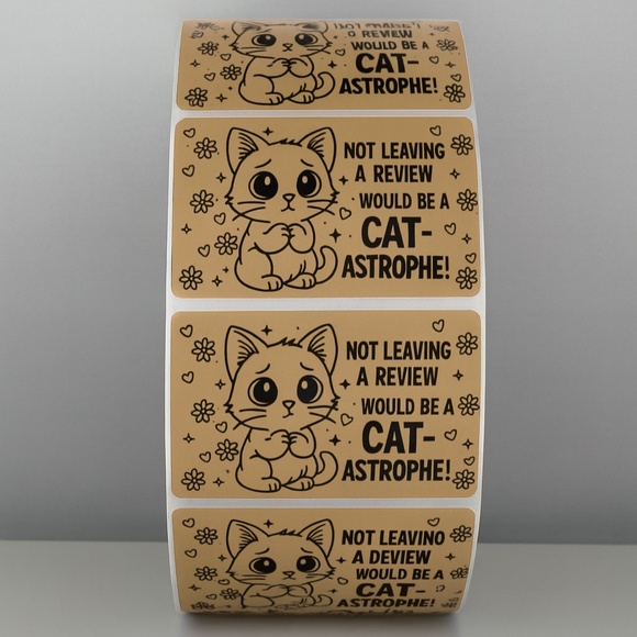 Cat Review Stickers – Cute Not Leaving a Review Would Be a Catastrophe Labels - Picture 11 of 11